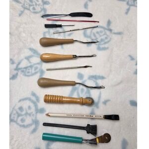 Vintage Sewing Tool Lot Penn Dressmaker Pencil Tracing Wheel Latch Hooks 12pc